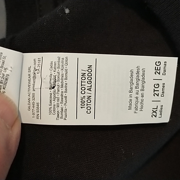 Gildan "I AM VACCINATED" Black Cotton Tee Shirt 2XL - Picture 6 of 7